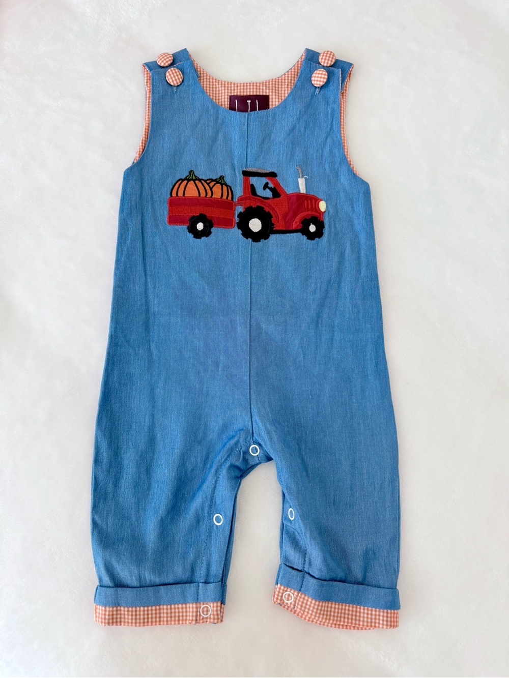 Lil Cactus Tractor & Pumpkin Romper (size 3-6M)
